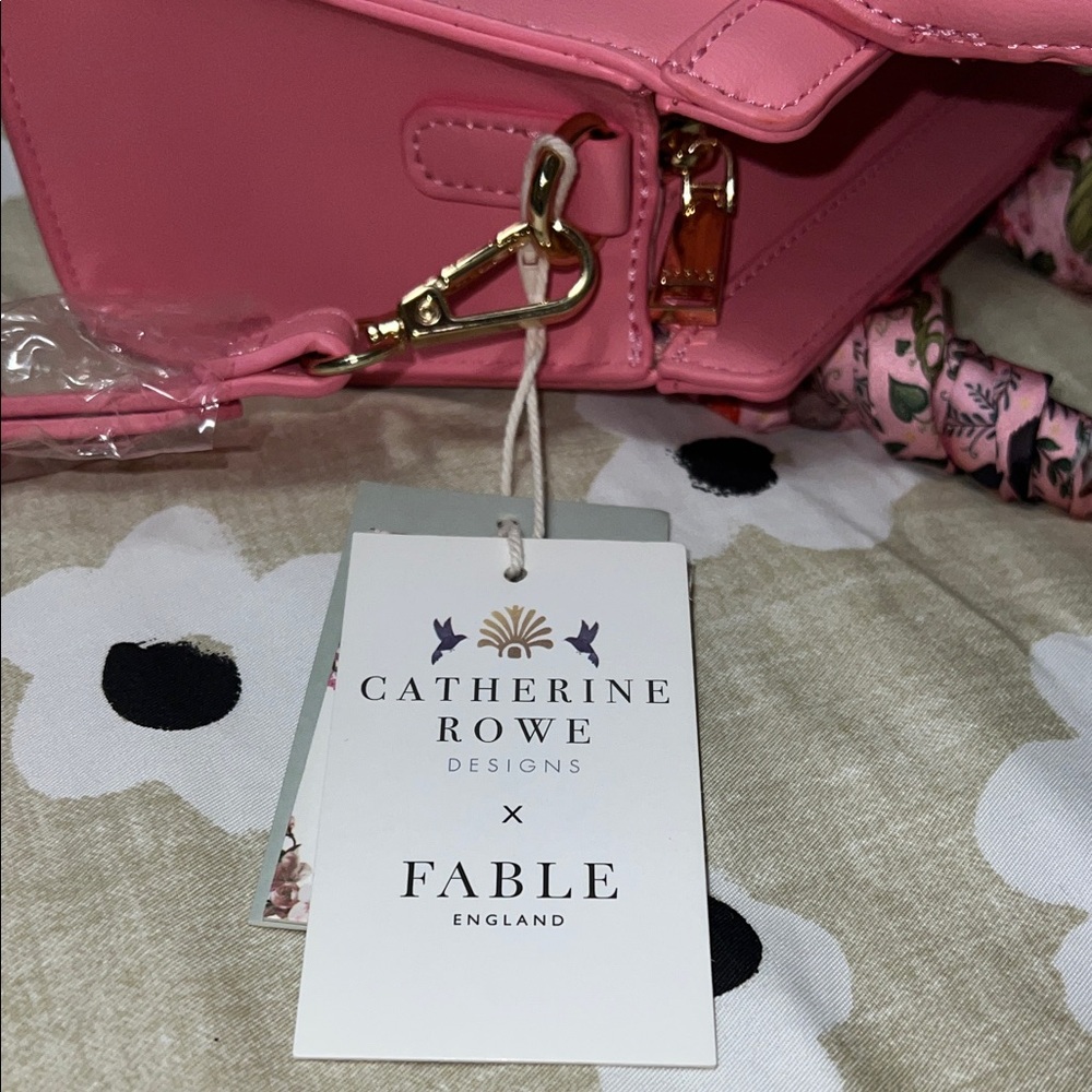 Fable England Mini Pink Handbag with Scarf - Picture 11 of 15